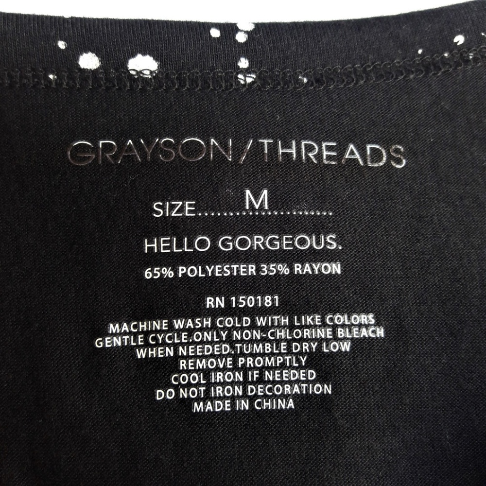 Graphic Tee Good Karma Black Splattered Paint M - Picture 5 of 5